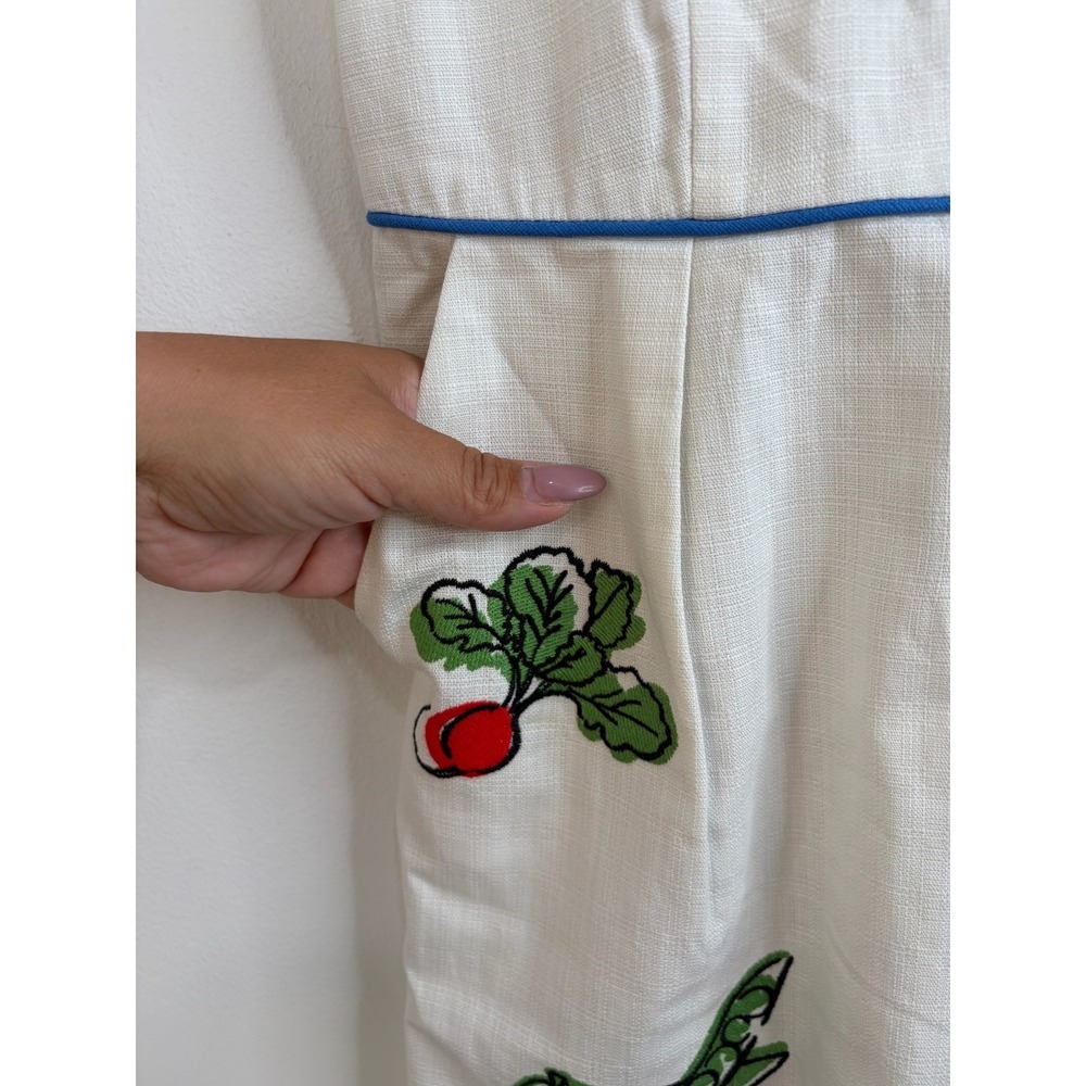 Boden White Embroidered Floral Garden Cotton Summer Dress Sz 2 Coquette Pockets - Picture 4 of 10